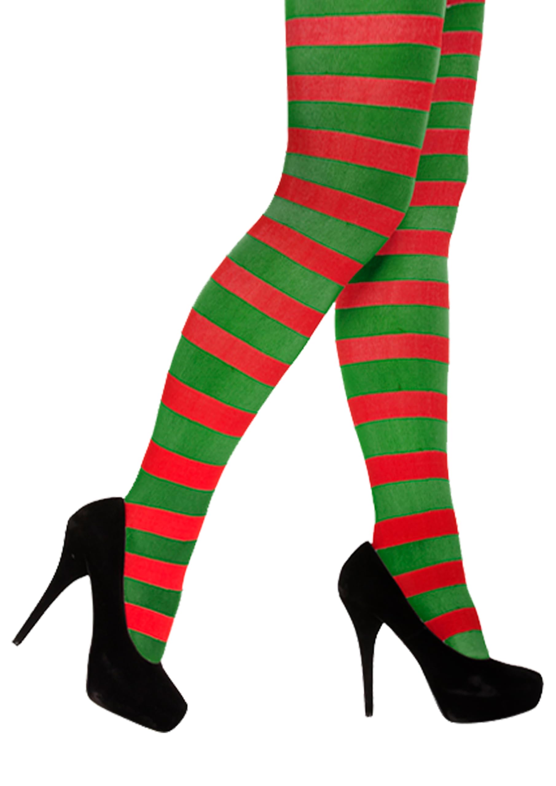 Henbrandt Costume Striped Christmas Tights (Red/Green)