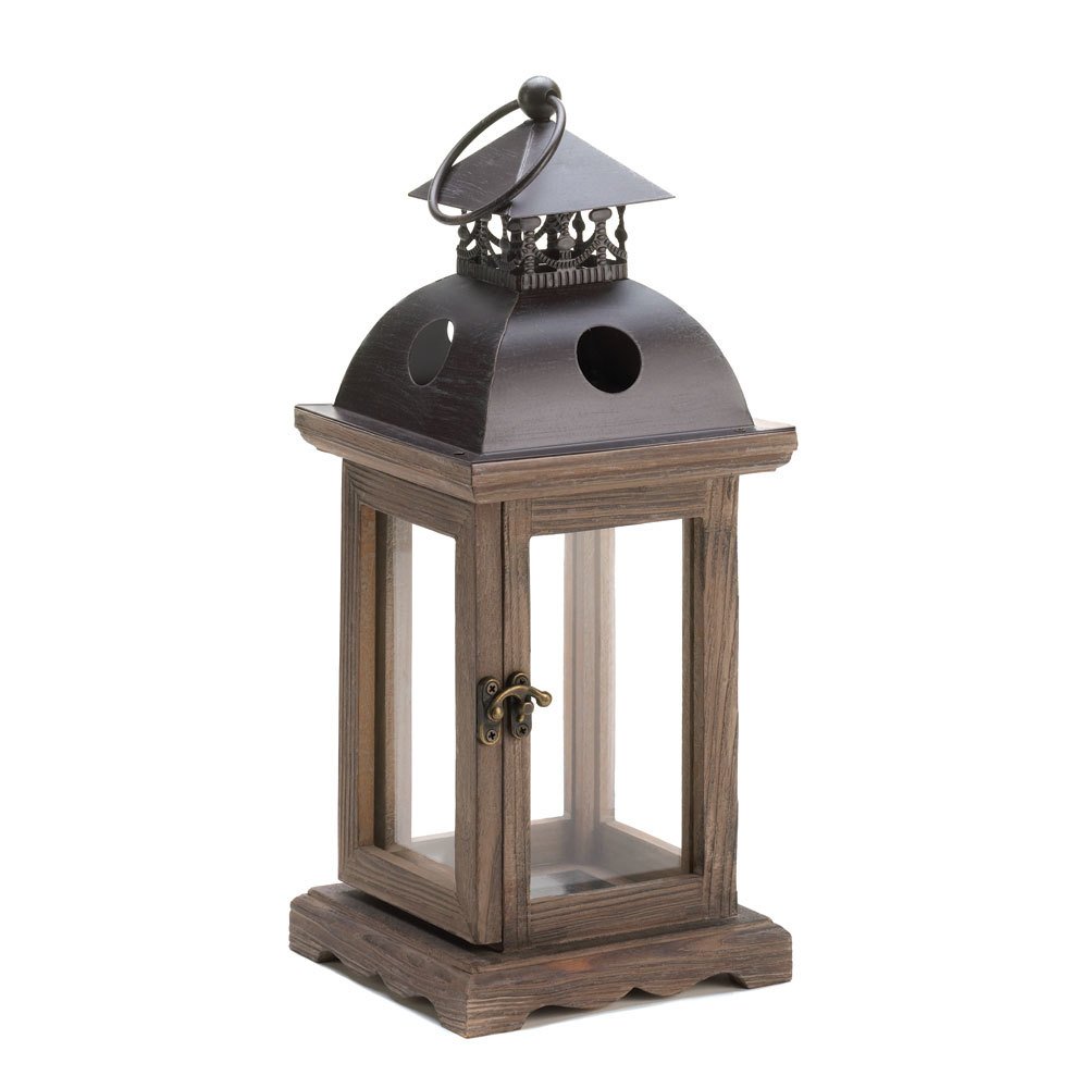 Amazon.com: Home Locomotion Rustic Wood Lantern : Home & Kitchen