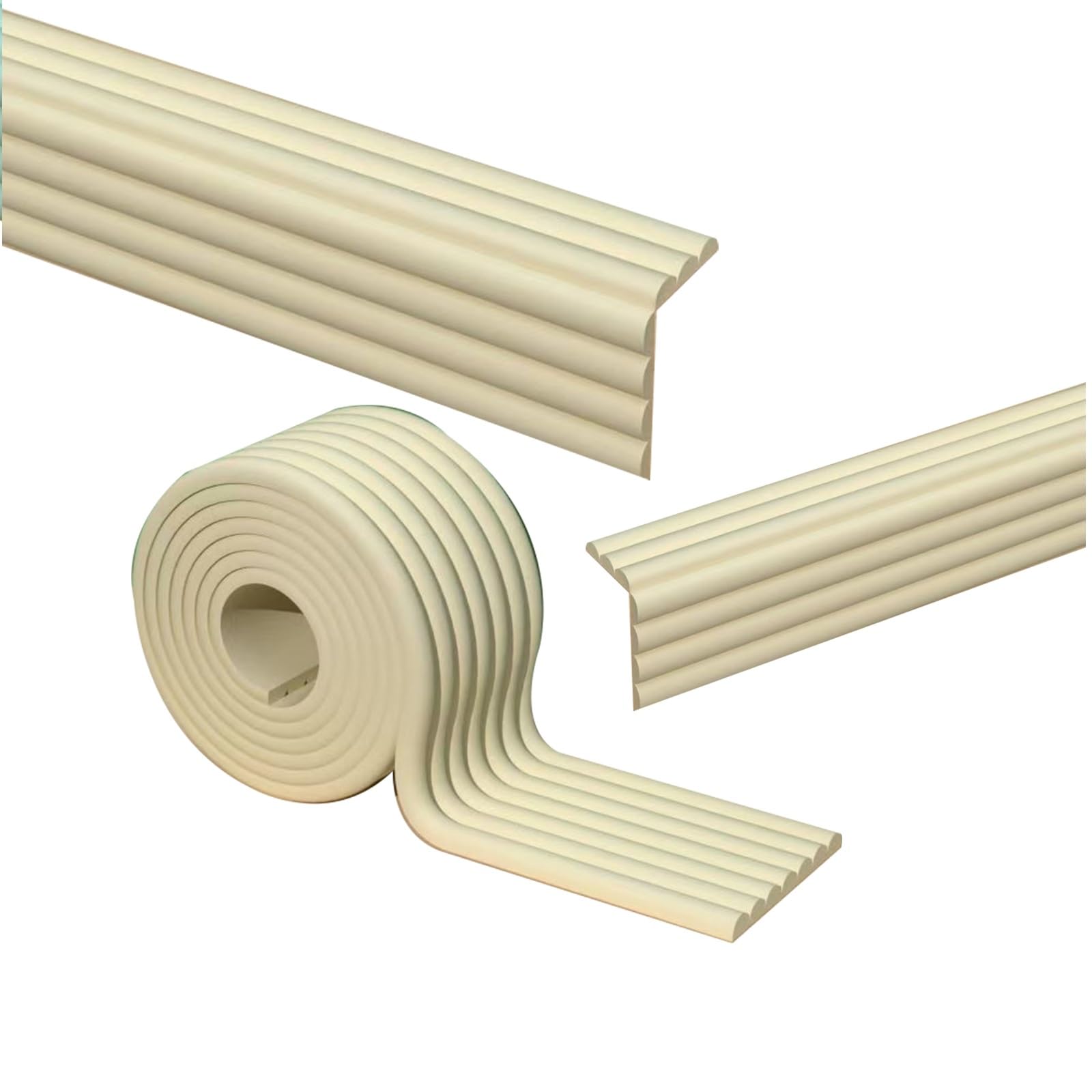 Furniture Corner Guard Edge, Foam Corner Bumpers,Furniture Sharp Edge Protector Strip W Shape, for Table,Countertop(Beige,10M)