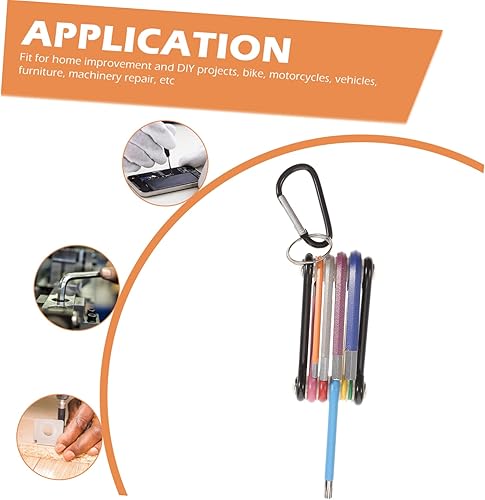 Miniatura 3 de 2 juegos hexagonal Llave de bicicleta plegable Imperial Destornillador Muebles Surtido Surtido Llave Hexágono Mini Plegable Mano Estrella Re para