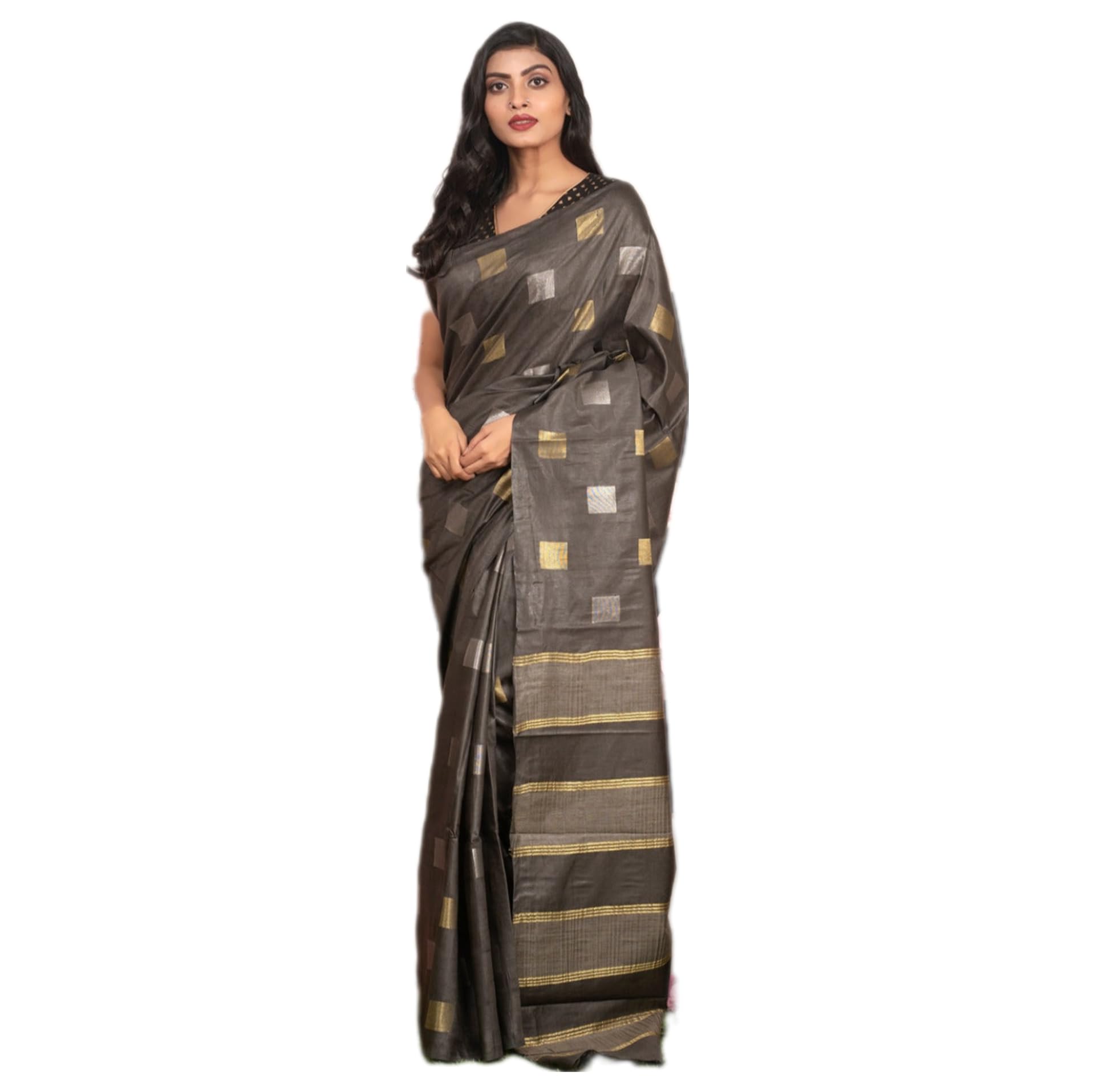 Bhagalpuri Silk Saree, Handwoven Semi Tussar-picture-22