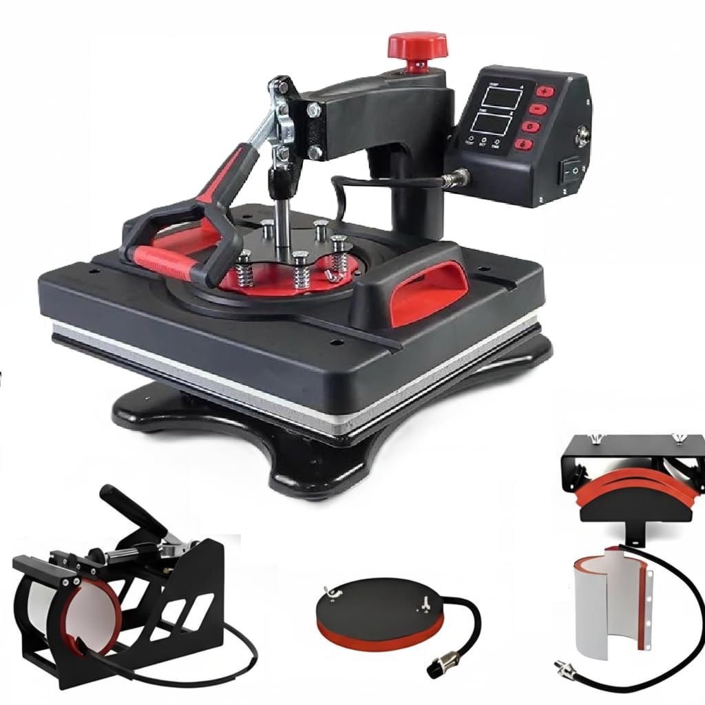 Heat Press Machine – Multifunctional T-Shirt Printing Machine for Mug, Cap, Plate, Hat & Sublimation Printing | 360° Swing Away Digital Combo Heat Machine-image-34