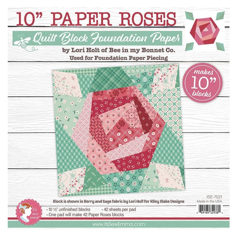 Bloc FPP à coudre sur ligne Riley Blake avec 42 feuilles de papier de fond de teint de 25,4 cm
