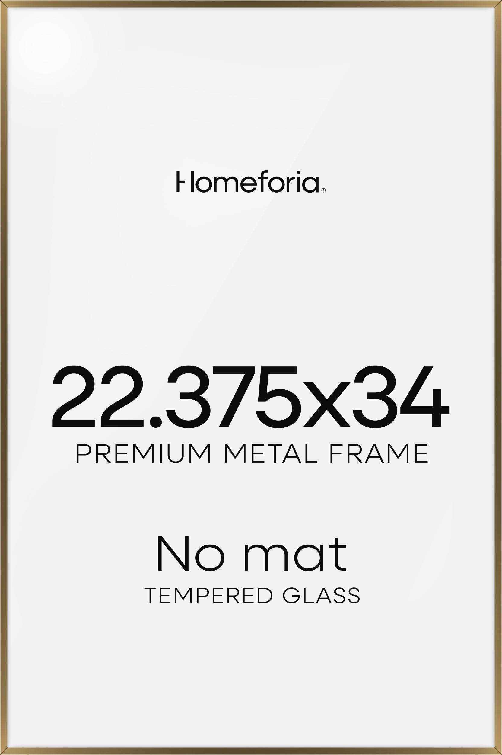 Homeforia 22.375x34 Bronze Puzzle Frame, High End Metal 22.375 x 34 Picture Frames without Mat, 34x22.375 Brass Poster Frames for Wall, 22.375by34 Puzzle Art Frames, Tempered Glass, Wall Kit, Set of 2