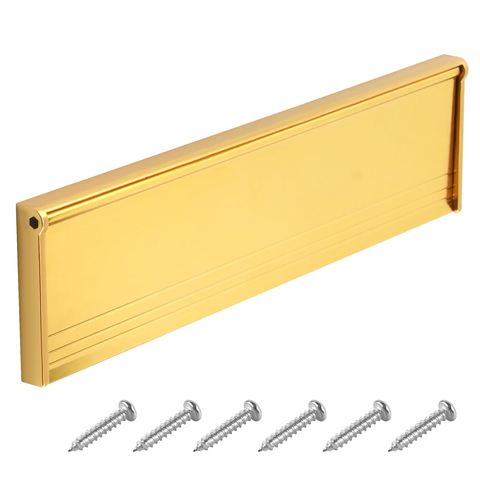 1 Set Letter Box Flap, 11.5 in Gold Letter Box Wirh 4 Pcs Nail, Letter Box Cover,Suitable for Wooden Doors Rigid PVC Doors