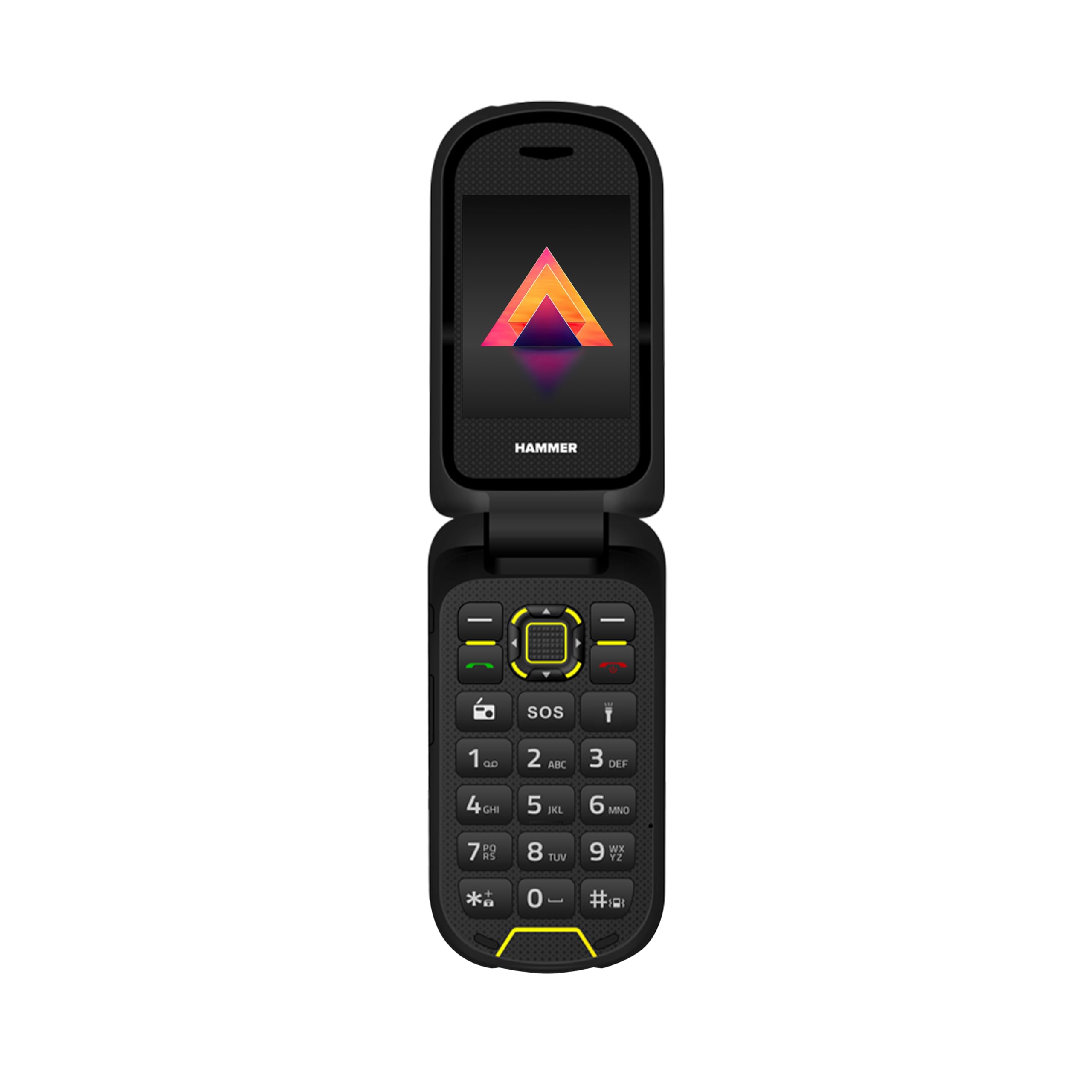 robusto telefono flip HAMMER Bow LTE 4G senza contratto impermeabile antipolvere IP68 robusto con grande batteria da 1200mah