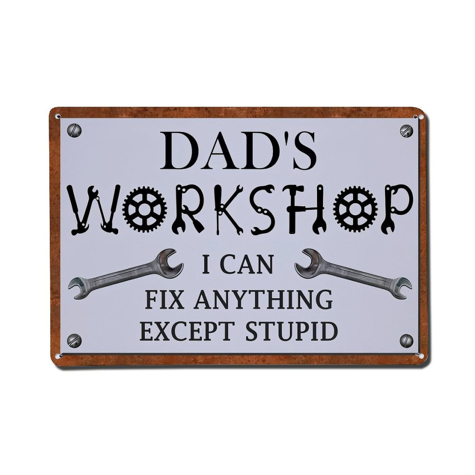 Dad's Workshop Sign With Tools Metal Tin Sign Plaque