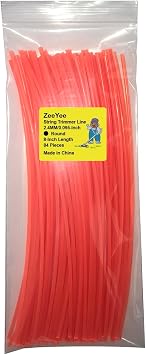 84 Pieces Precut Round .095 Inches by 8 Inches Length Grass Trimmer Line, Replacement Line for Echo 102222952, Nylon Lines for Rapid Loaders
