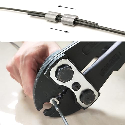 Miniatura 5 de Mangas de lazo de crimpado de aleación de aluminio #3-4 para empalmar y unir cables metálicos o cuerdas de alambre, templado, con fuerza de sujeción