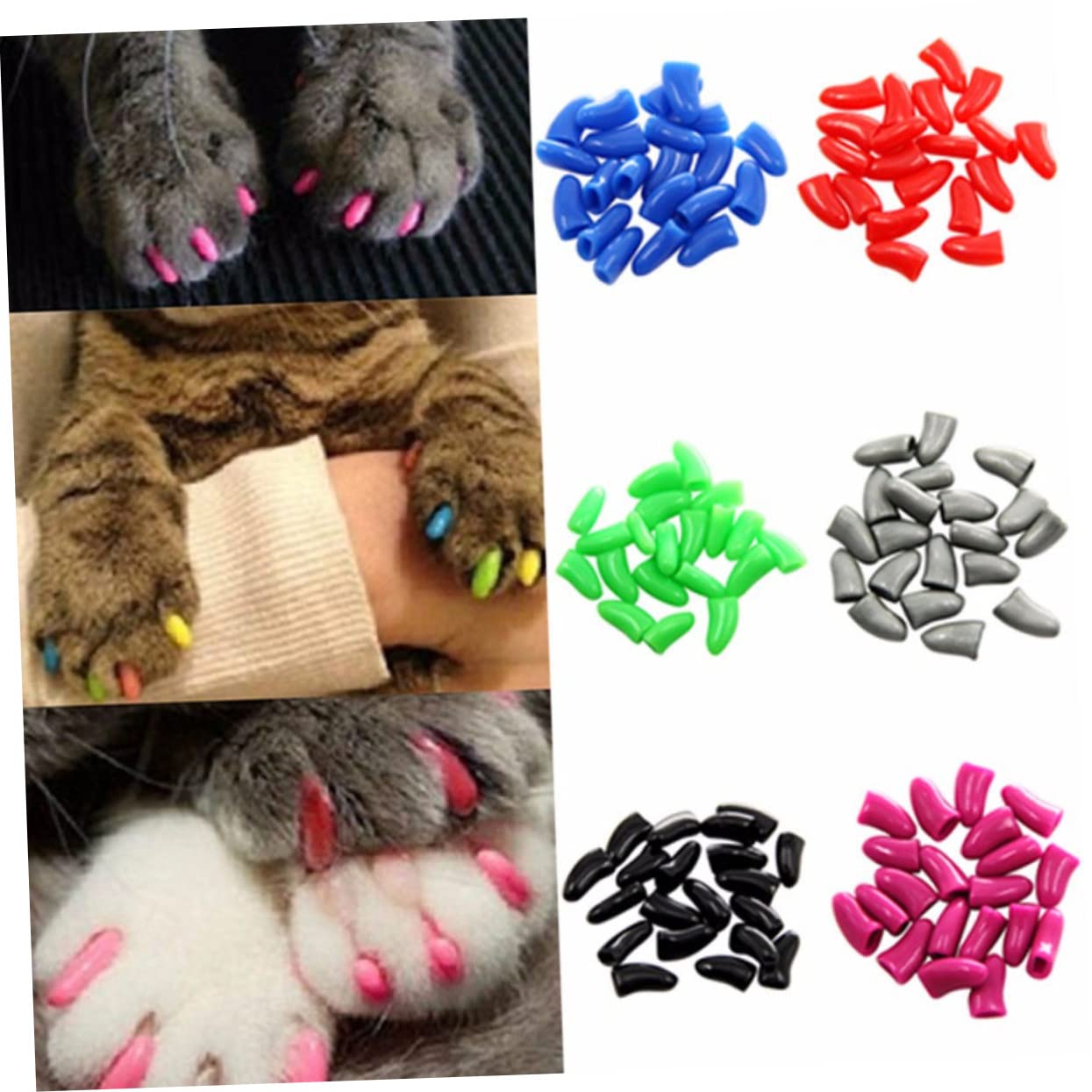 BESPORTBLE 420 Pcs Ensembles Couvre-Ongles pour Animaux De Compagnie - Cache-Griffes pour Orteils De Chat Protège-Griffes pour Animaux De Compagnie Capuchons De Griffes De Chat Capuchons De