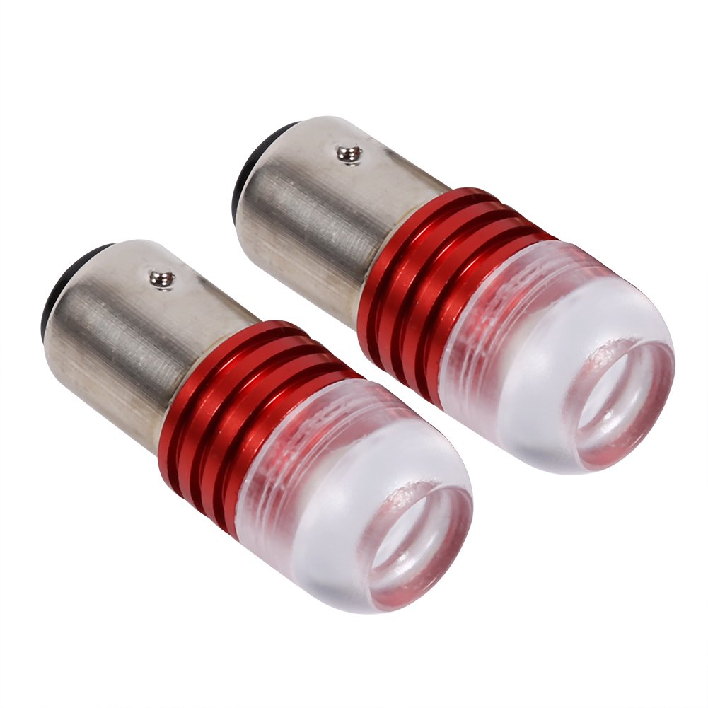 Reminnbor Flashing Brake Light Bulb 1157 2357 Strobe Flashing LED Projector Bulbs 2Pcs for Car Car Motor Tail Backup Light Brake Lights Turn Signal, Brilliant Red