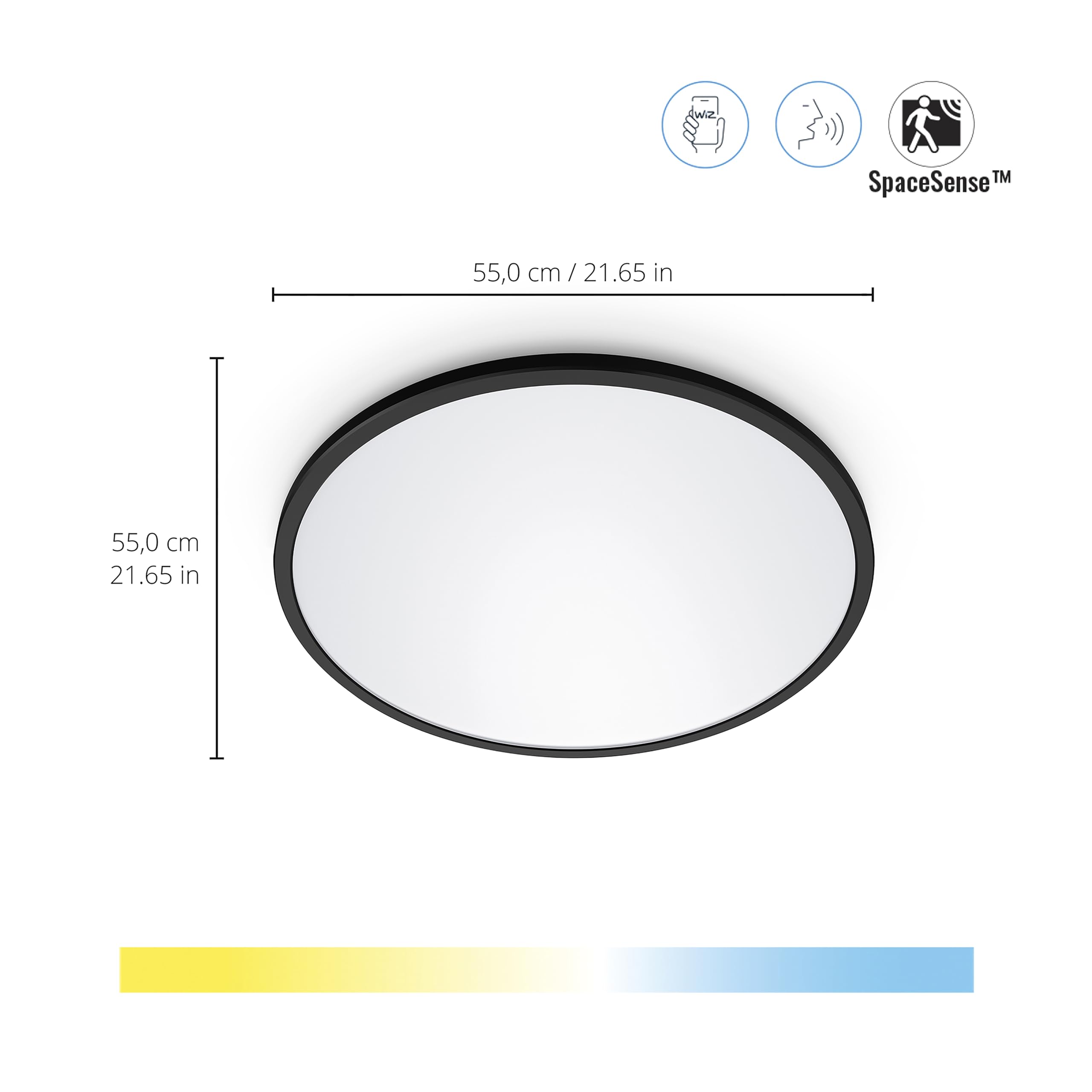 WiZ - Slimme plafonnière SuperSlim 55cm - wit