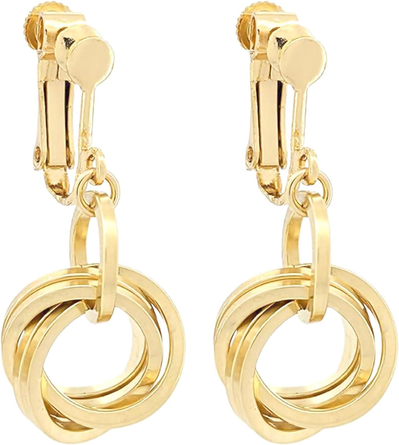 Elegant 14K Yellow Gold-Filled Love Knot Earrings | Stylish Leverback Circle Dangle Earrings for Women | Everyday Minimalist Jewelry Gift Idea for Her