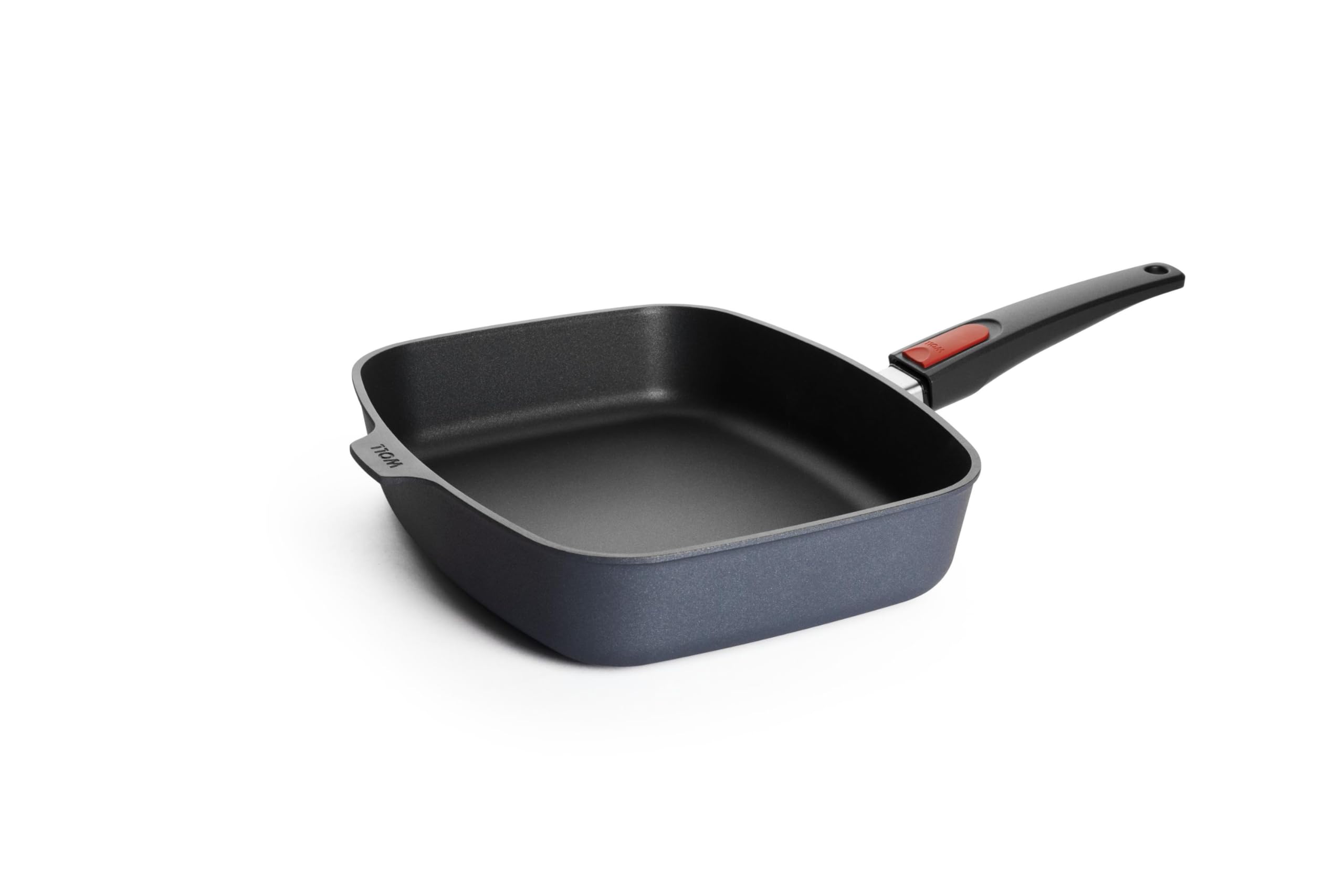 Woll Charcoal Diamond Lite Rectangular Pan - Inductive - 30 X 26 Cm, 7 Cm High With Removable Handle - Suitable For All Types Of Cookers, Cast Aluminium, Non-Stick Coating, Oven-Safe, Anthracite