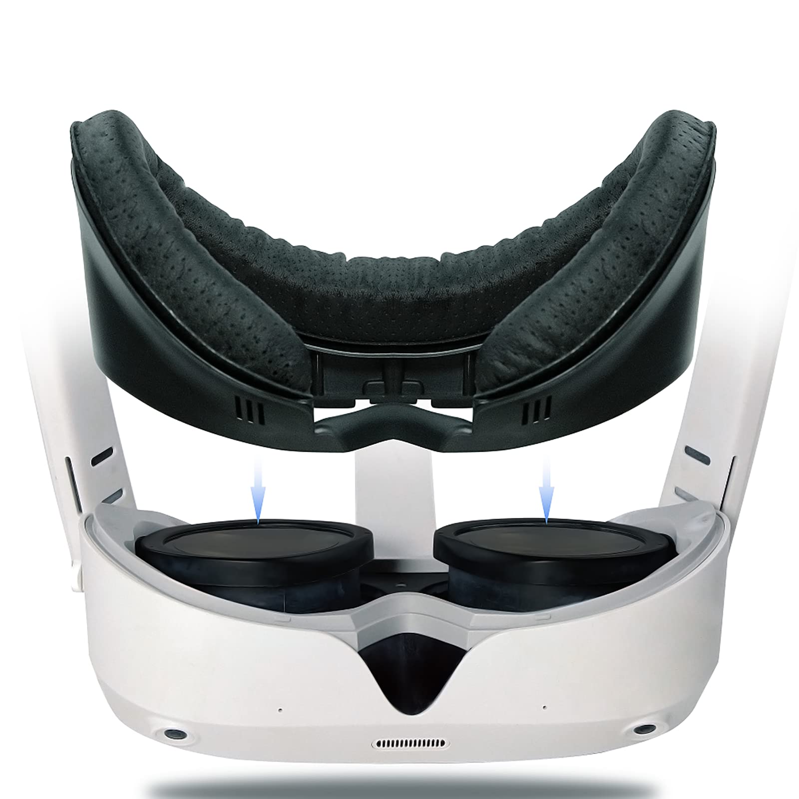 Masque facial en polyuréthane respirant pour casque de réalité virtuelle, support d'interface faciale, coussin de protection, cache-objectif, capuchons à bascule pour PICO4 Kit d'accessoires