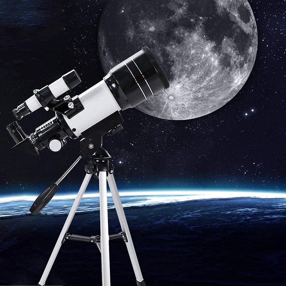 Marrone Telescope Astronomical Portable Zoom HD Refractor Telescope for Beginners, 70mm Aperture 300mm AZ Mount with Barlow 2 Lens Eyepiece & Tripod & Moon Filter Kids Star Spotting Scope-image-49