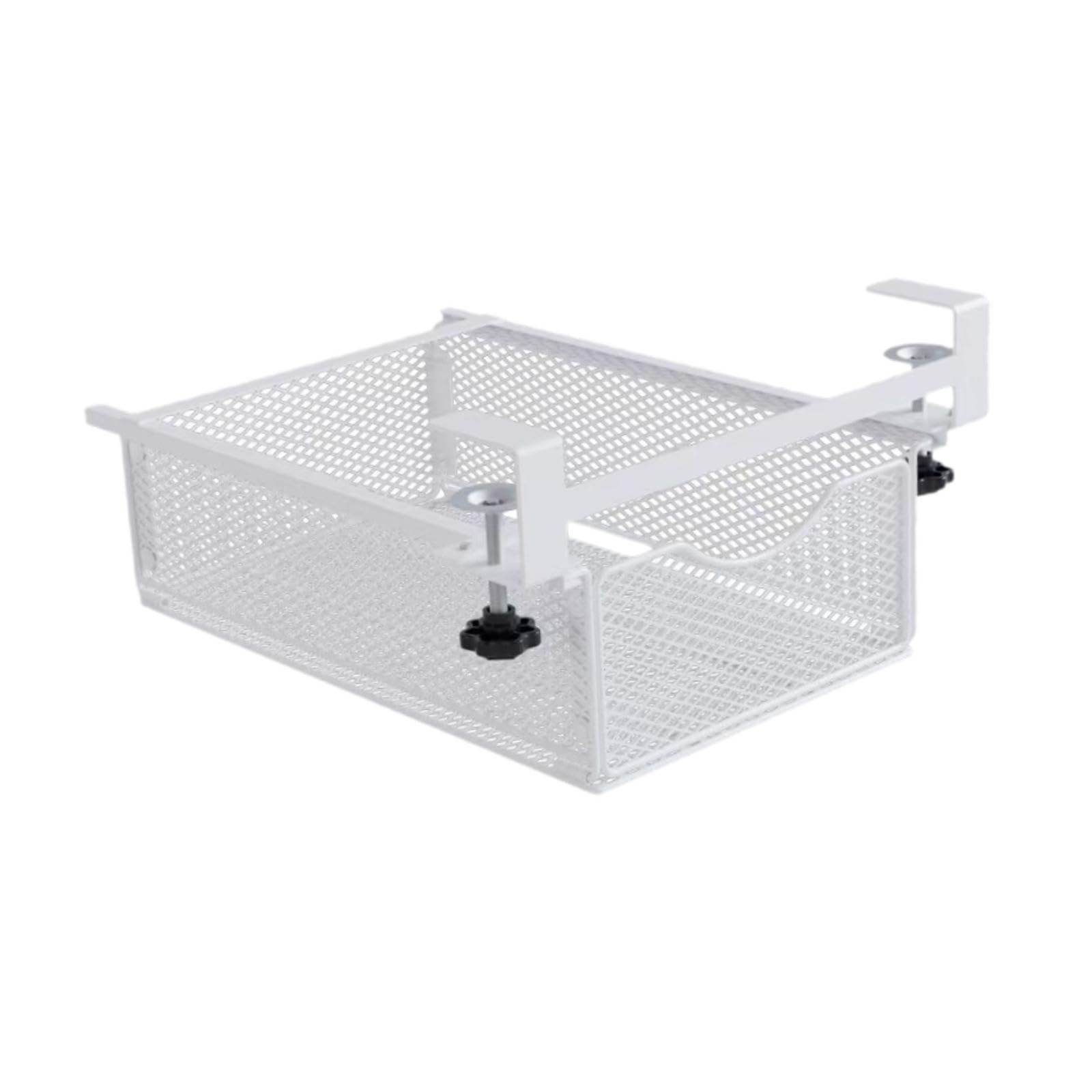 Panier Suspendu sous étagère en Fil Métallique pour Placard Ou sous Meuble, Idéal pour La Cuisine, Blanc