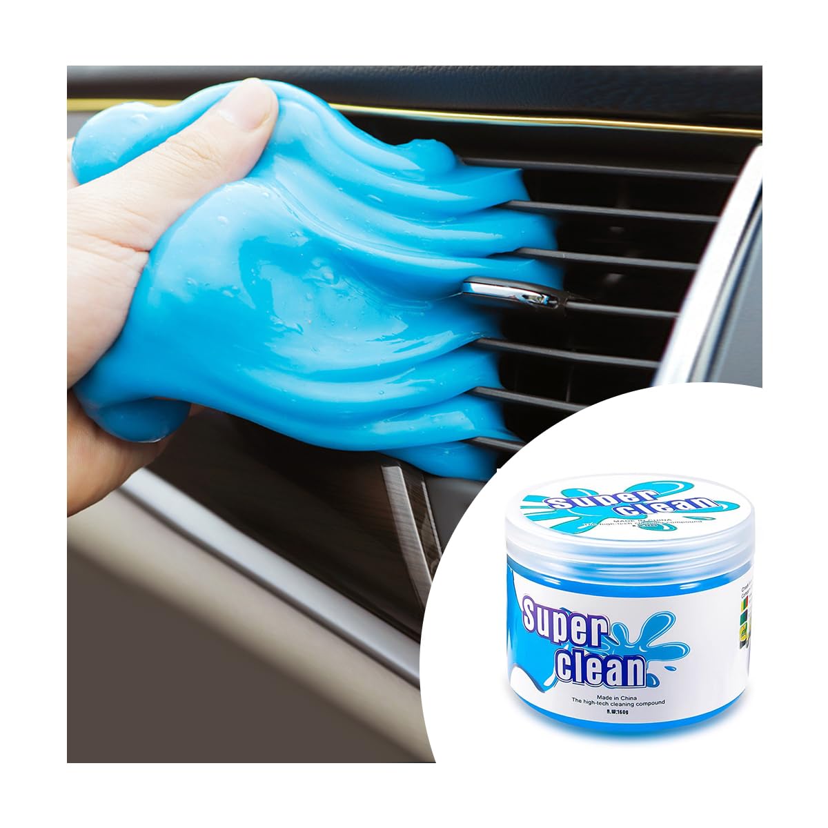 Cleaning Gel for Car, Universal Vehicle Interior Detailing Cleaning Putty Gel, Detail Cleaner Tools for Keyboard Vent PC Laptop Camera, Automotive Duster Remover Cleaner Accessories (Blue)-image-30