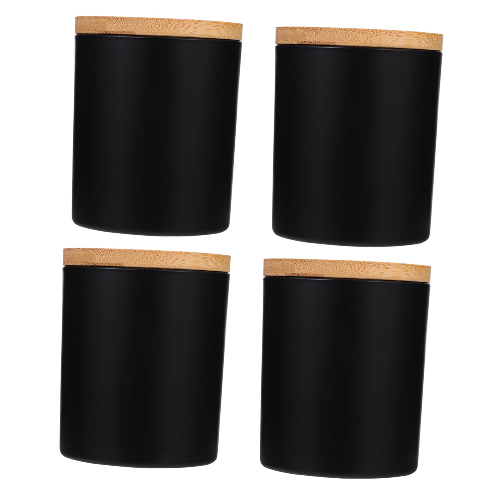 DOITOOL Außergewöhnliche Kerzendosen aus Glas mit Deckel 4 Stück Schwarz für Selbstgemacht Duftkerzen und Kerzengießen im Wohnzimmer