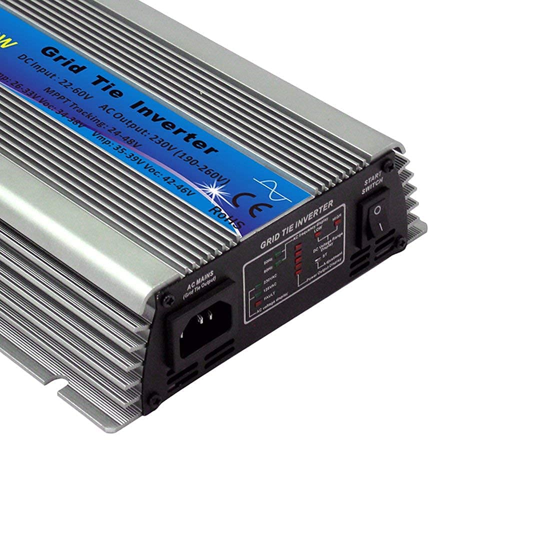 Y&H 600W Onduleur réseau DC30-55V à AC220V Micro onduleur relié au réseau pour 30V/36V Panneaux solaires/Batterie 36V