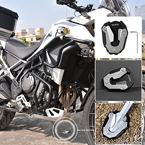 Lorababer Plaque d'extension de Coussin de béquille de Moto en Aluminium Plaque de Support d'extension de béquille latérale Compatible avec T.riumph Tiger 900 Rallye / Rallye Pro 2021+ Cover
