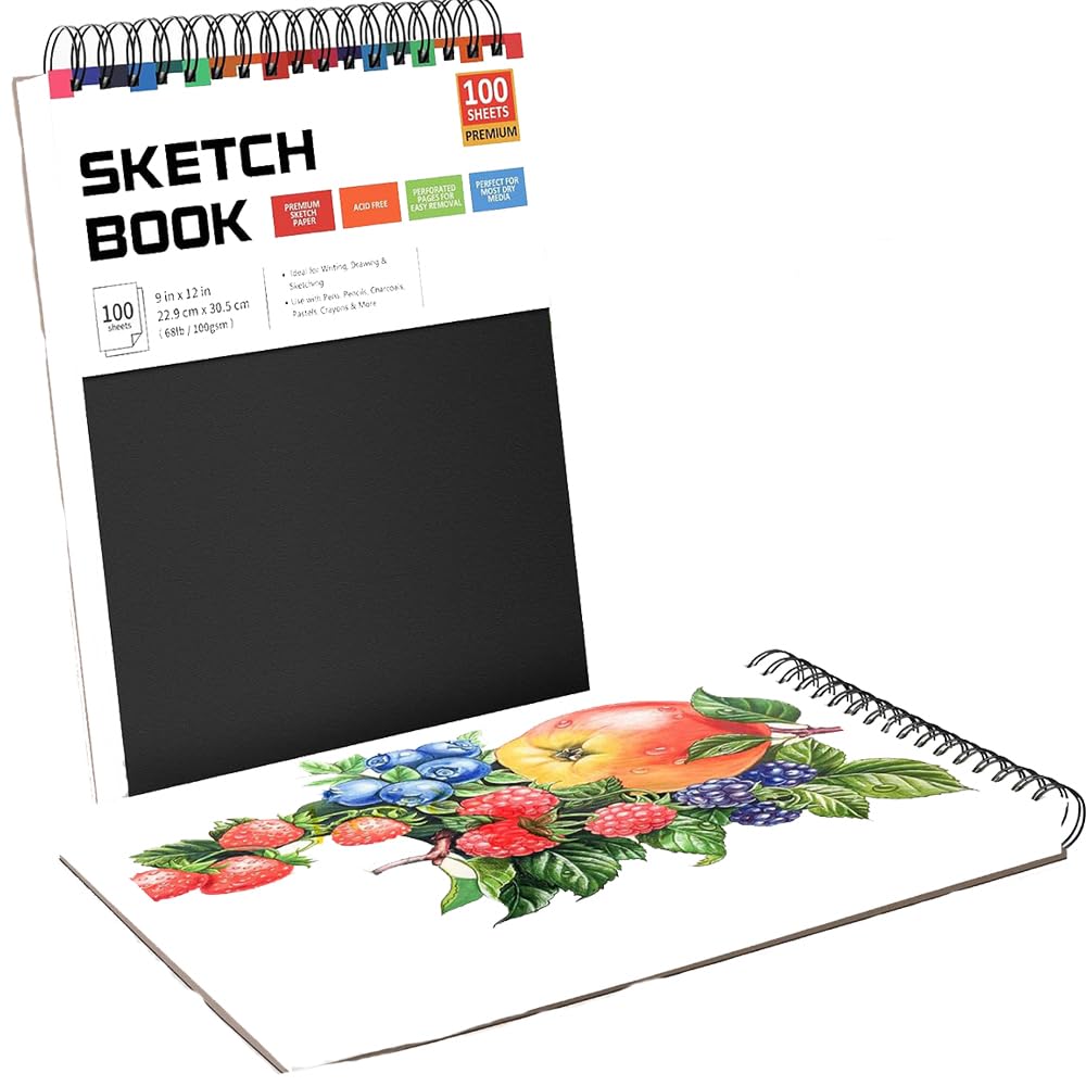 RGBMIX 9"x12" Sketch Book, 1 Pack 100 Sheets Spiral Bound Art Sketchbook, Premium Sketch Paper, Acid Free (68lb/100gsm) Art Sketchbook Artistic Drawing Painting Writing Paper Pad (B0CYTGFD7Z) Amazon Price History, Amazon Price Tracker