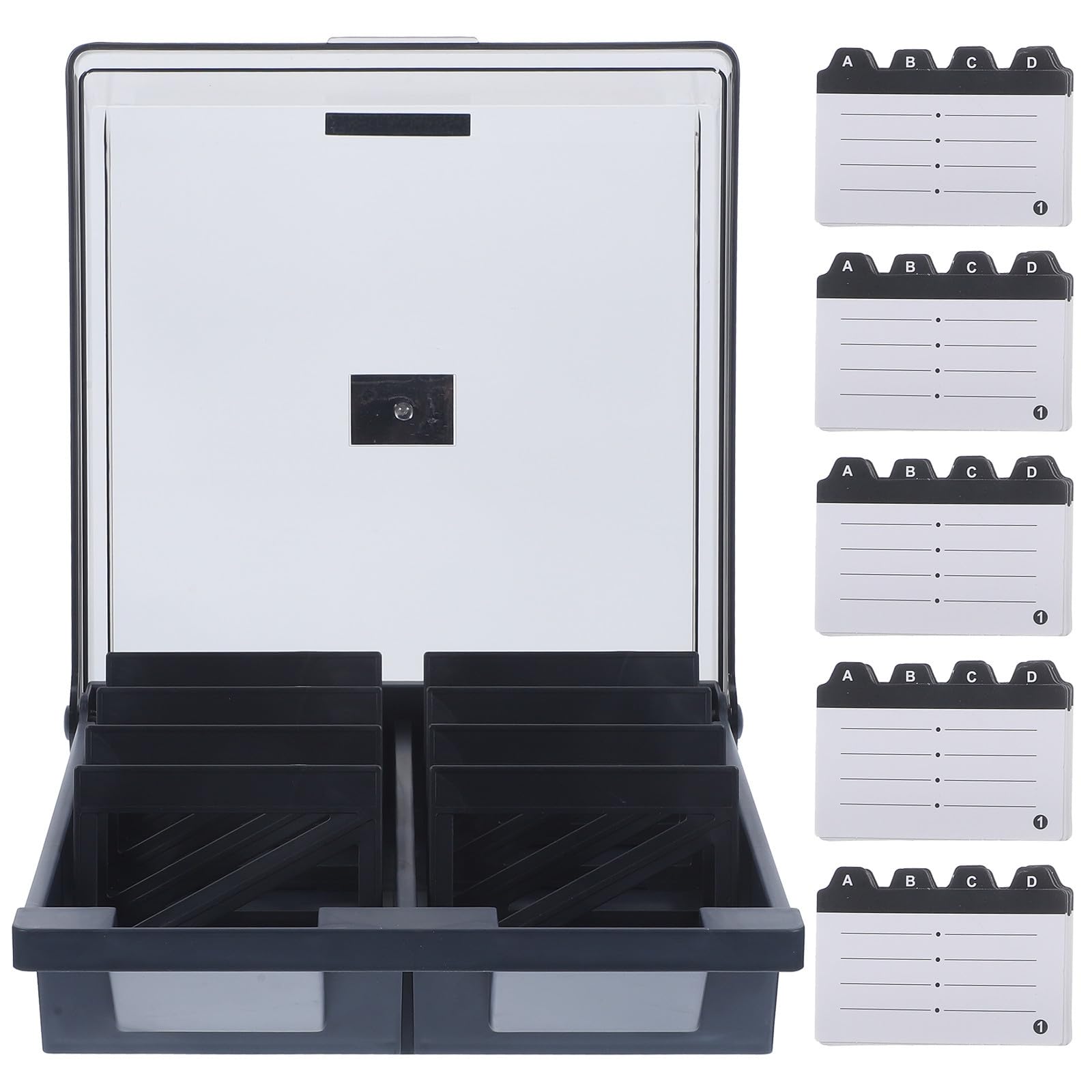 Kartenhalter für Schreibtisch aus Abs mit 1000 Karten Kapazität Verschleißfest und Professionell als Visitenkartenbox für Büro und Alltag