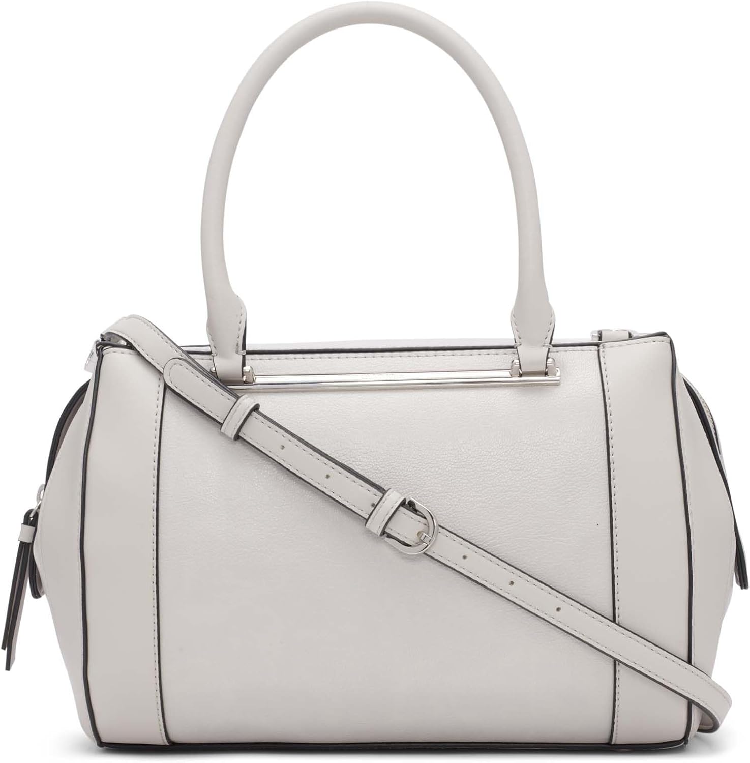 Calvin Klein Women's Wren Top Zip Satchel – 2 in 1, Vegan Leather, 4 Pockets