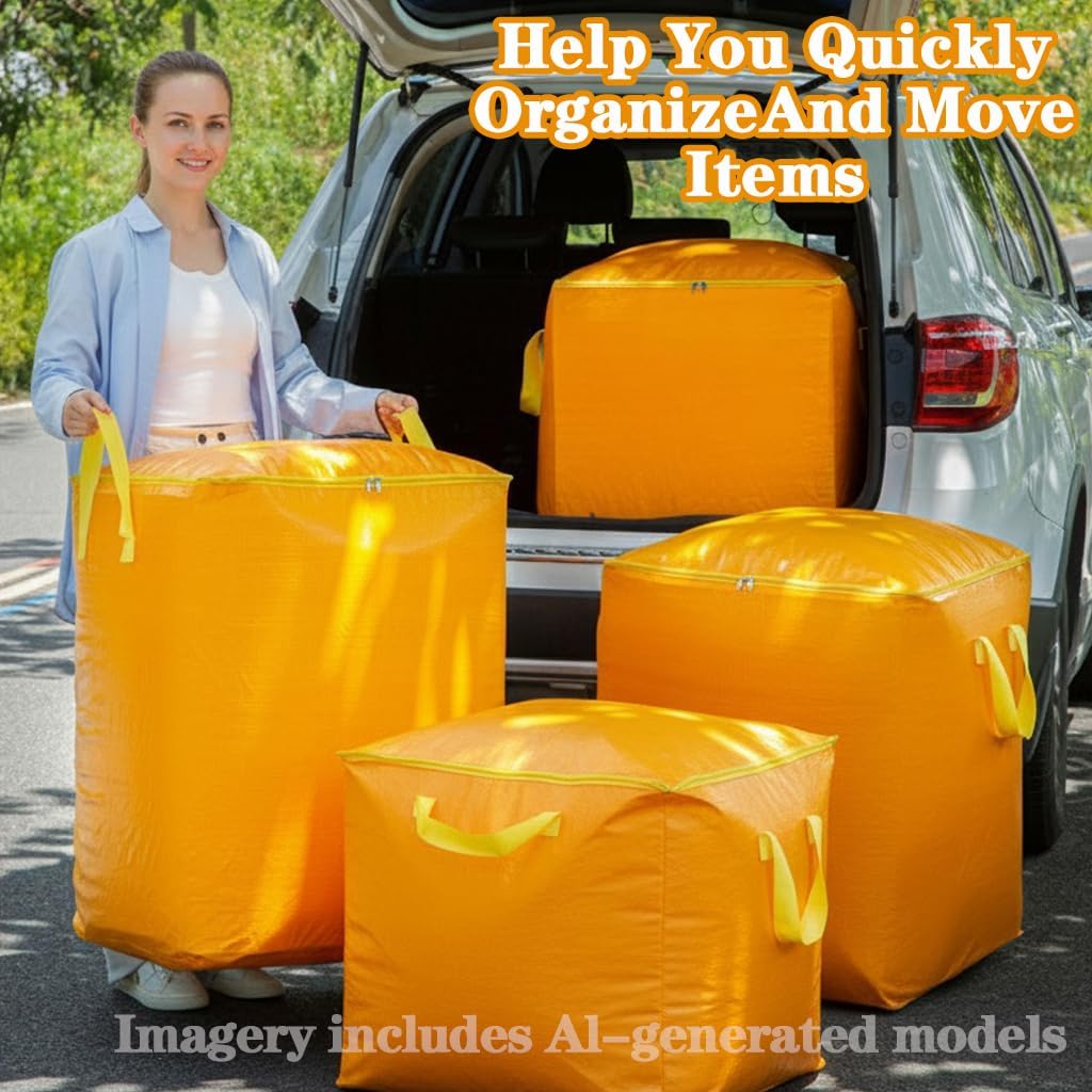 106 Gallon Extra Large Heavy Duty Moving Bags - Waterproof Storage Totes, Tear-Resistant Packing Bag for Moving, Storage, Seasonal Clothes, College Dorm, Traveling