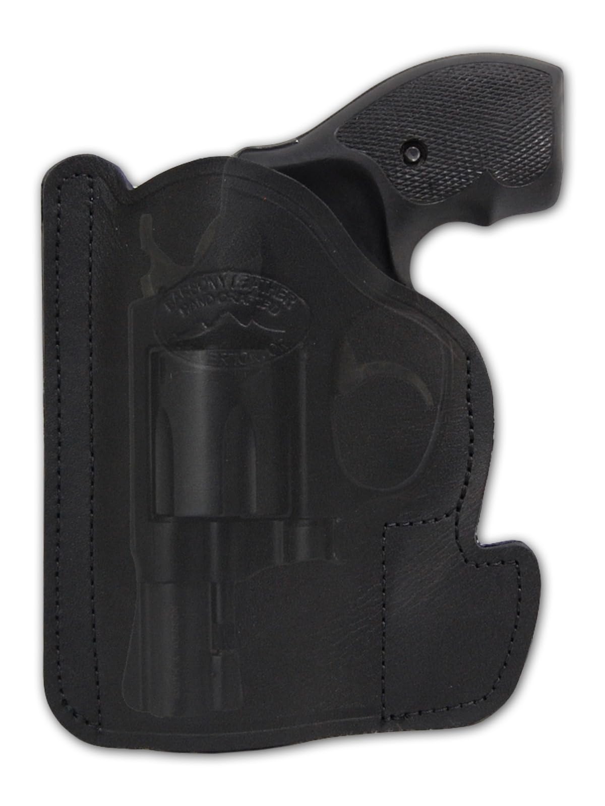 Barsony Black Leather Pocket Holster for S&W J Frame Snub Nose