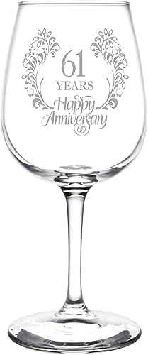 Miniatura 9 de Personalizado y personalizado (25) Elegante anillo de boda floral feliz aniversario inspirado en copa de vino