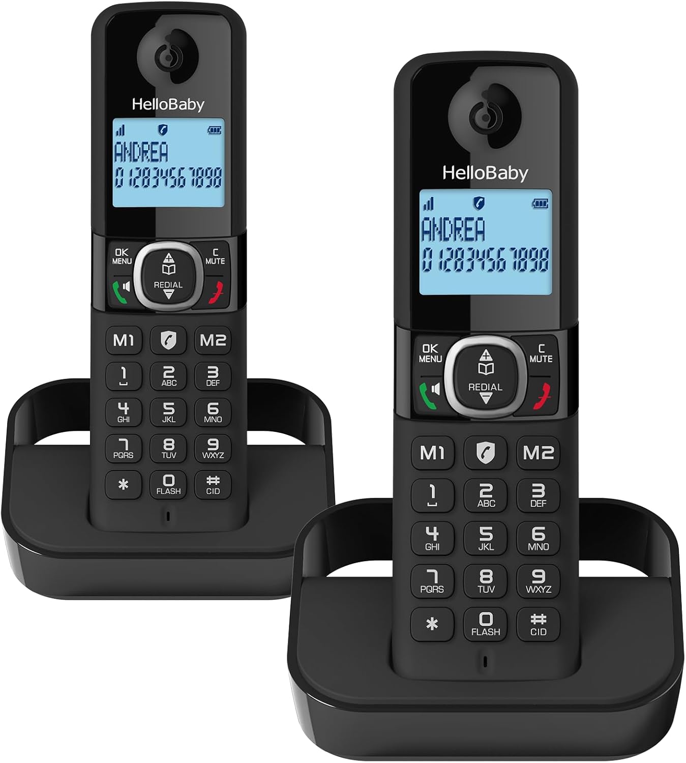 Hellobaby DECT 6.0 Cordless Phone with 2 Handsets, Reliable 1000 ft Range, Cordless Home Phone with Caller ID/Call Waiting, Call Block, Phones Landline with Blue Backlit Display, HB2688-2 Hellobaby DECT 6.0 Cordless Phone with 2 Handsets, Reliable 1000 ft Range, Cordless Home Phone with Caller ID/Call Waiting, Call Block, Phones Landline with Blue Backlit Display, HB2688-2