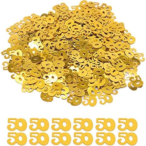 Confeti Cumpleaños Numero 50 Oro Mesa DIWULI Cover