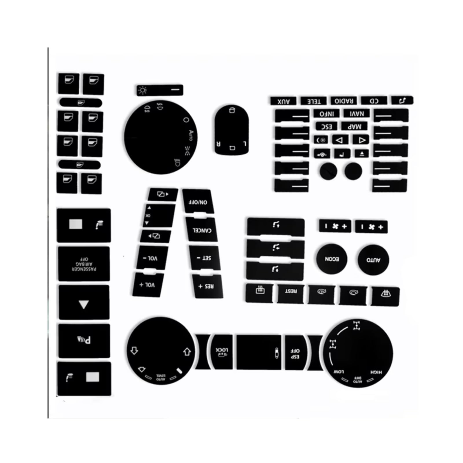 Modification Interior Compatible with for Touareg 2004 2005 2006 2007 2008 2009 Car Front Radio Button Decal Sticker Navigation Repair Accessory