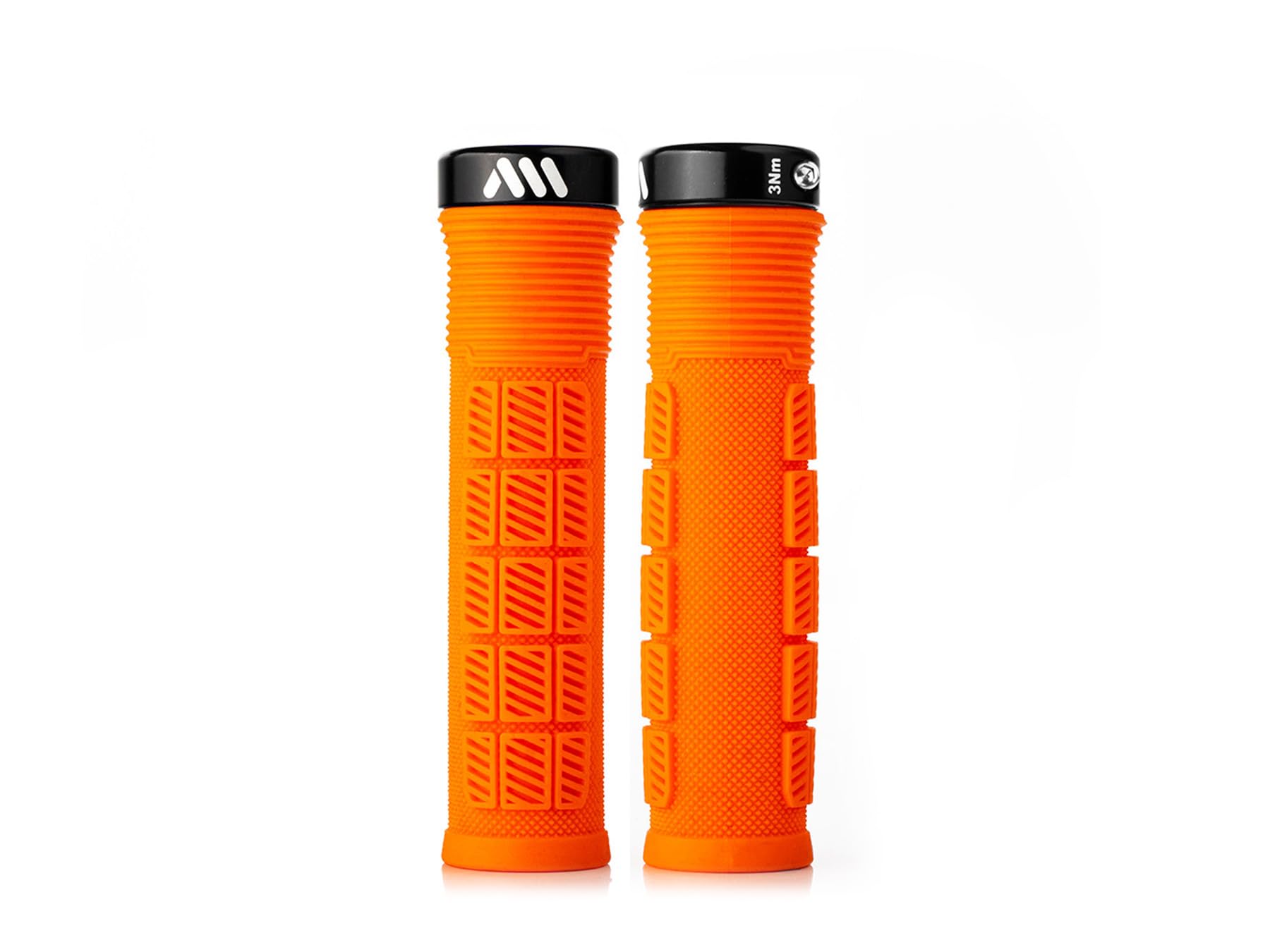 All Mountain Style AMS Rise Bicycle Lock-on Handlebar Grips, Orange