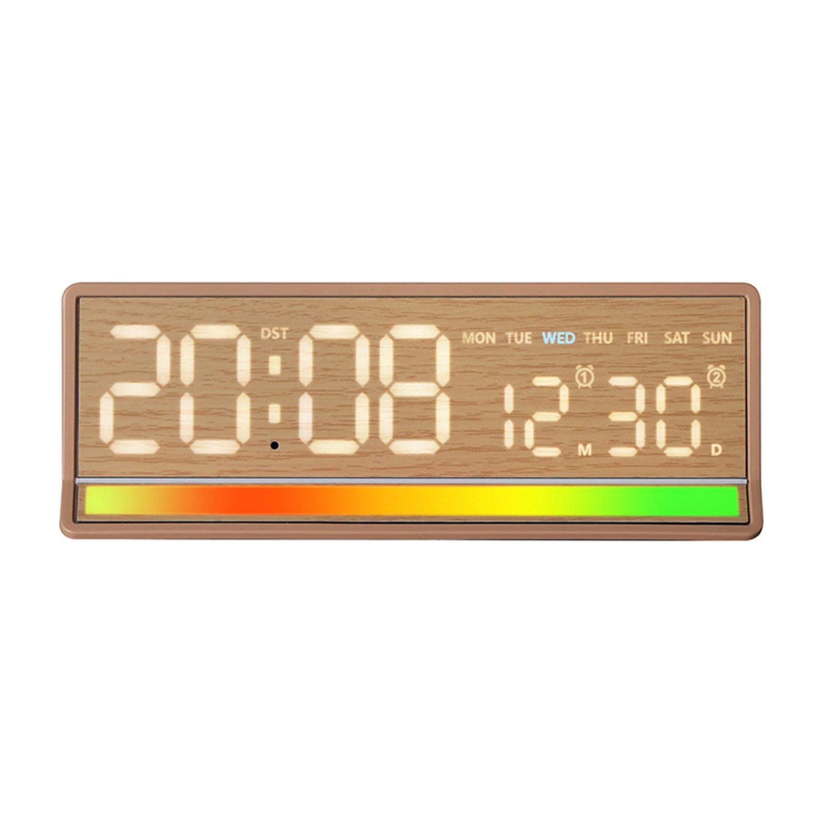 NMFLAB Colorful Sound Activated LED Clock with Build in Alarm & Modern Design Intelligent Voices Sensitive Clock for Home Decors Sound Active
