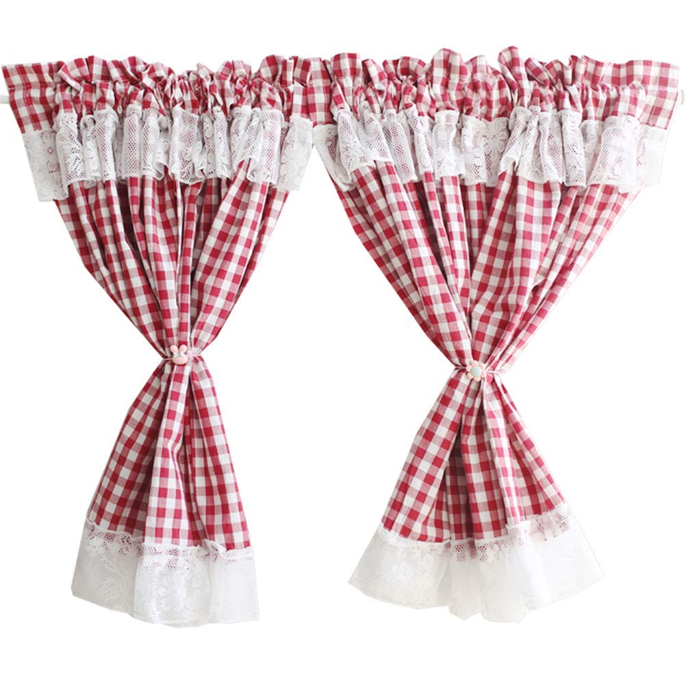 Cortinas de café de estilo rural para dar un toque cálido a tu cocina, 115x130cm 1