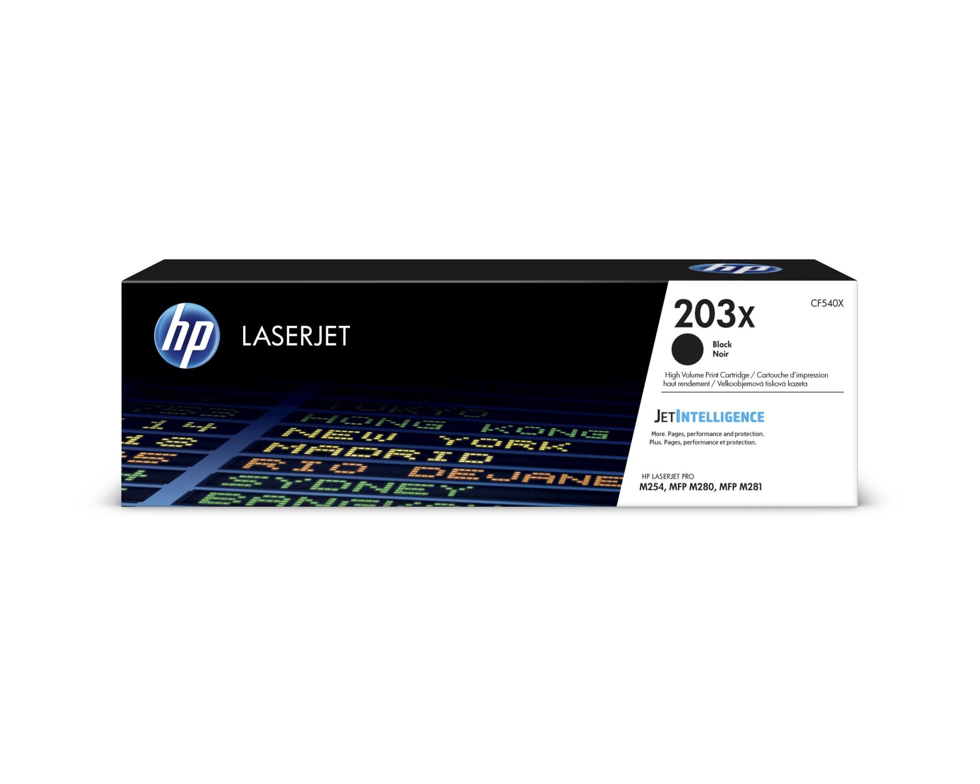 HP 203X CF540X, Cartuccia Toner Originale HP da 3200 Pagine, Compatibile con le Stampanti HP Color LaserJet Pro M254, MFP M280, MFP M281, Nero