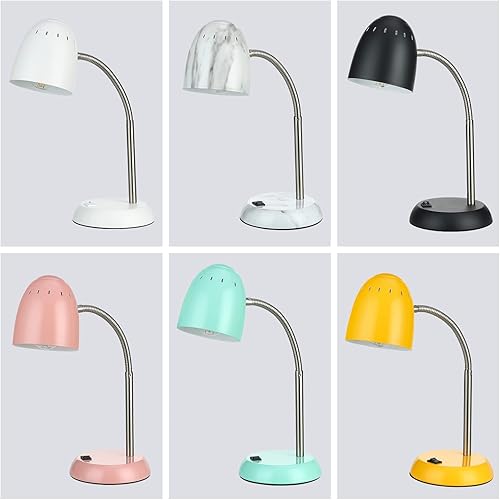 Miniatura 6 de Lámpara de mesa de mármol de diseños simples para el hogar E26Led Tornillo básico Lámpara de escritorio de metal con manguera flexible de cuello de