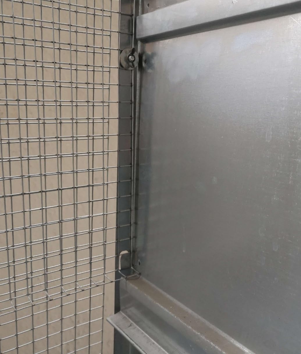 GABBIA PER PULCINI IN RETE DI ACCIAIO ZINCATO-CON ABBEVERATOIO E MANGIATOIA-ANTITOPO-ROBUSTA E RESISTENTE CON STRUTTRA BULLONATA.DONATO ROCILA SRL (Le misure sono della Gabbia Montata)