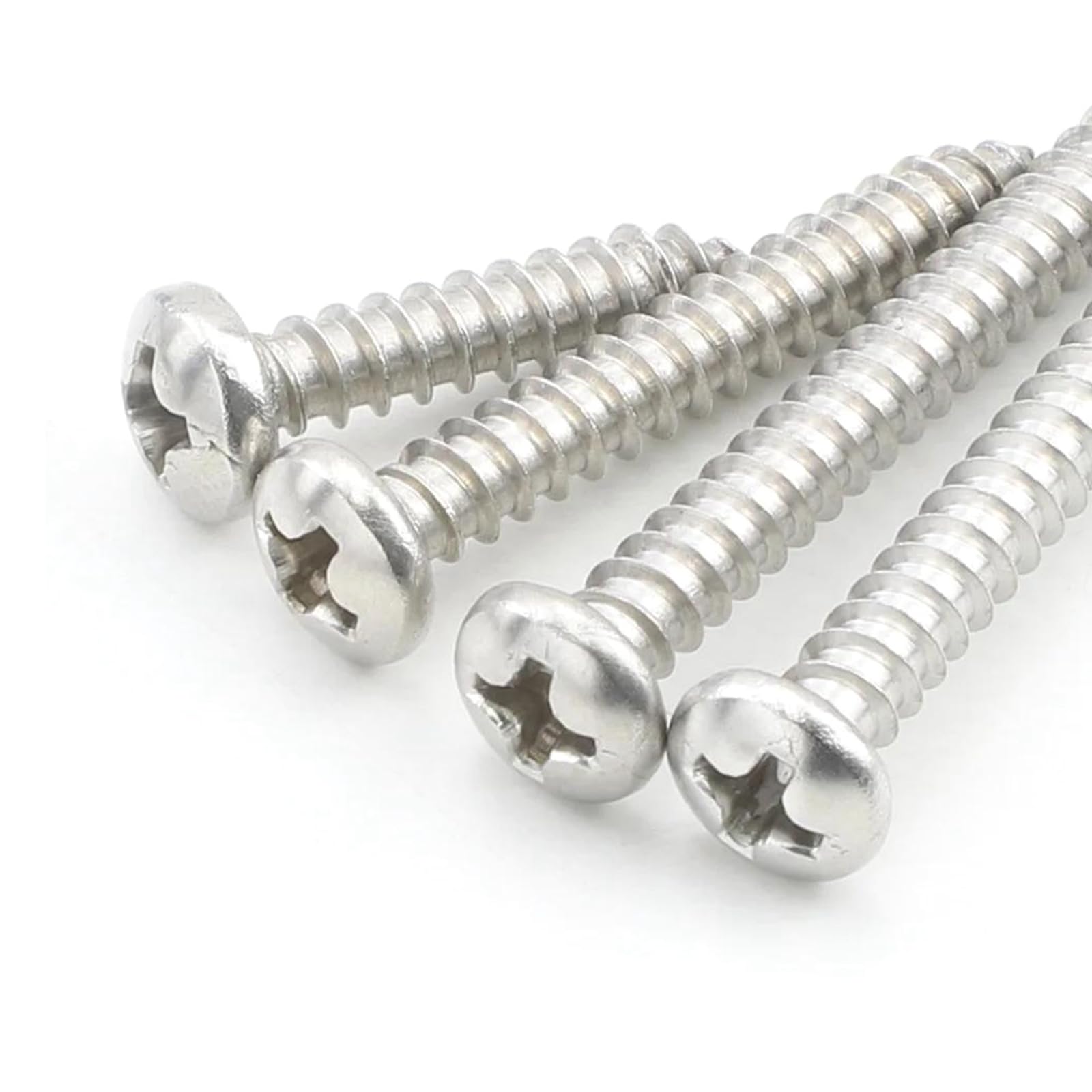 Tornillos autorroscantes Tornillos autorroscantes for madera de acero inoxidable con cabeza redonda y ranura en , M1/M1.2/M1.4/M1.7/M2/M2.3/M2.6/M3/M4/M4.2/M5/M6, M4.2 x 18 mm, 10-55 unidades(M4x25mm)