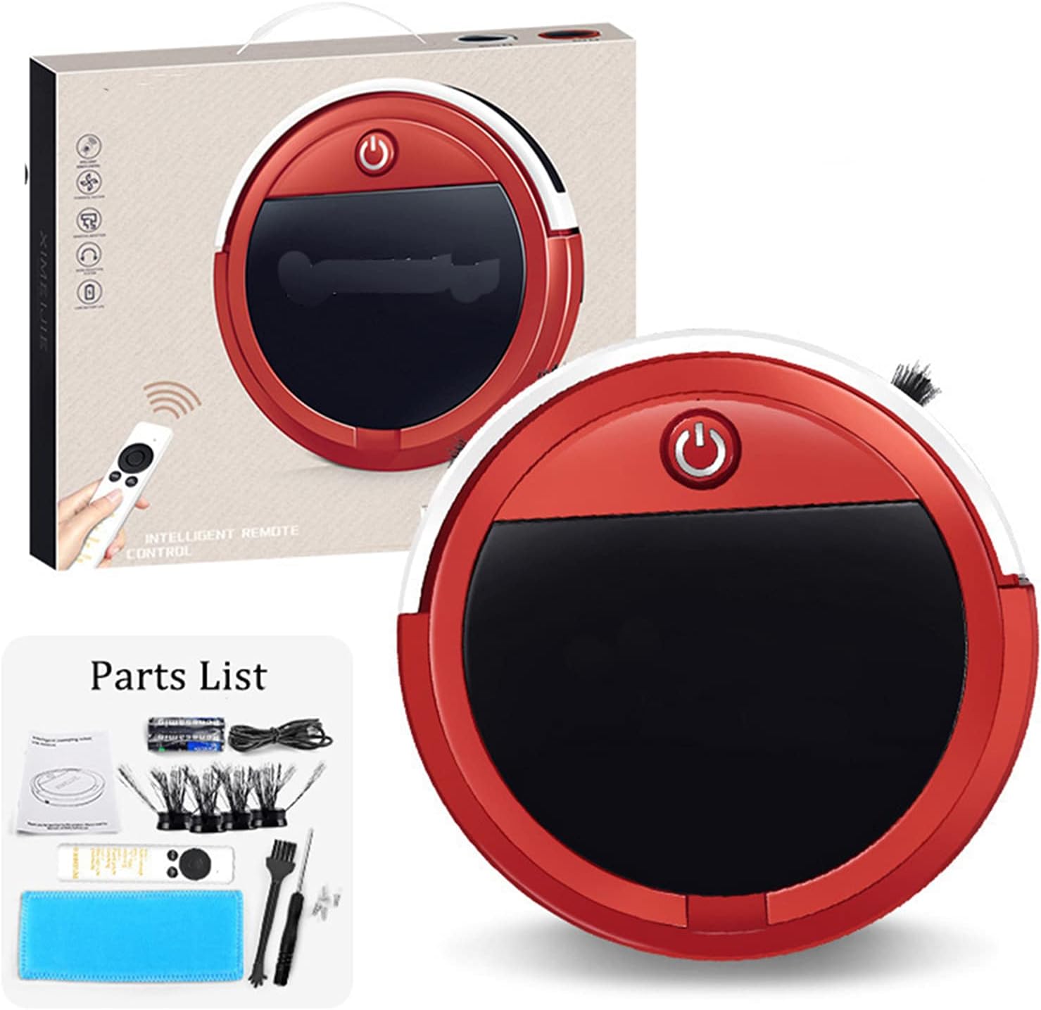 Robot Vacuum Cleaner 2-in-1 Sweep and mop Max Suction Power Super Slim Quiet Automatic Self-Charging Robotic Cleaners Cleans Hard Surface Floors and Carpets Easy Schedule Cleaning Red (Red)