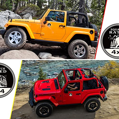 Image of Squatch Badge Rated Car Emblem, 4 x 4 Metal Automotive Bigfoot Badge 3D Metal Car Badges Emblems Round Decals Decals Stickers Compatible with Wrangler Vehicles Trucks