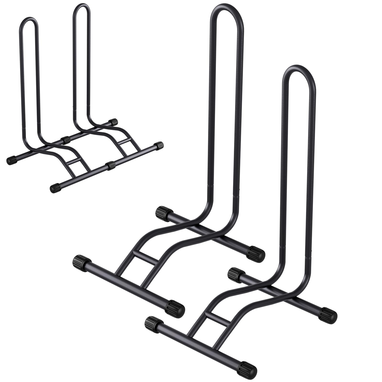 Clevich Support de vélo pour 2 vélos, support de vélo autoportant, support de sol épissable pour vélos, largeur de pneu 60-74 mm,adapté aux véhicules tout-terrain, vélos VTT