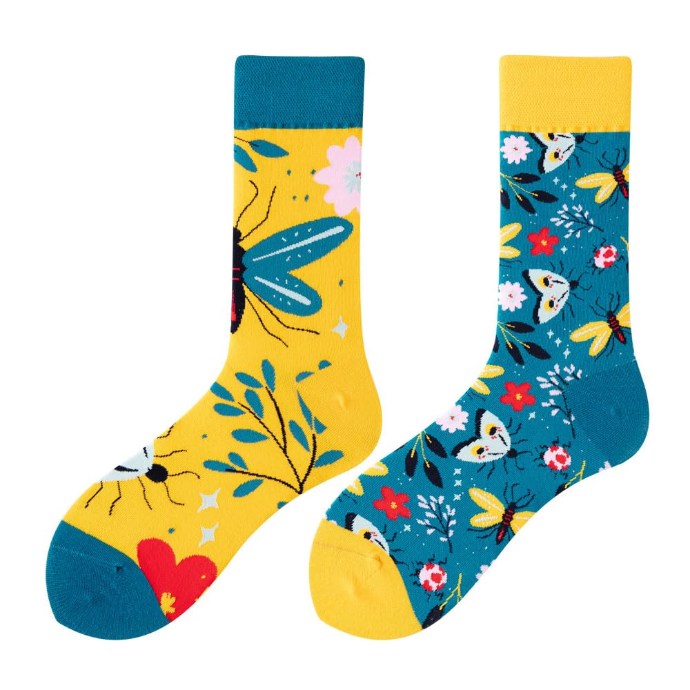 Calcetines Divertidos Unisex para Mujer y Hombre con Diseños Asimétricos en Par - Temas Animales, Comida, Fruta, Deporte y Arte en Algodón - Ideal para Regalos — view 149
