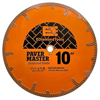 10" Paver Master Diamond Blades for Concrete Pavers, Roofing Tile, and Granite, 8mm Segment Height, Dry or Wet, 7/8"-5/8" Arbor