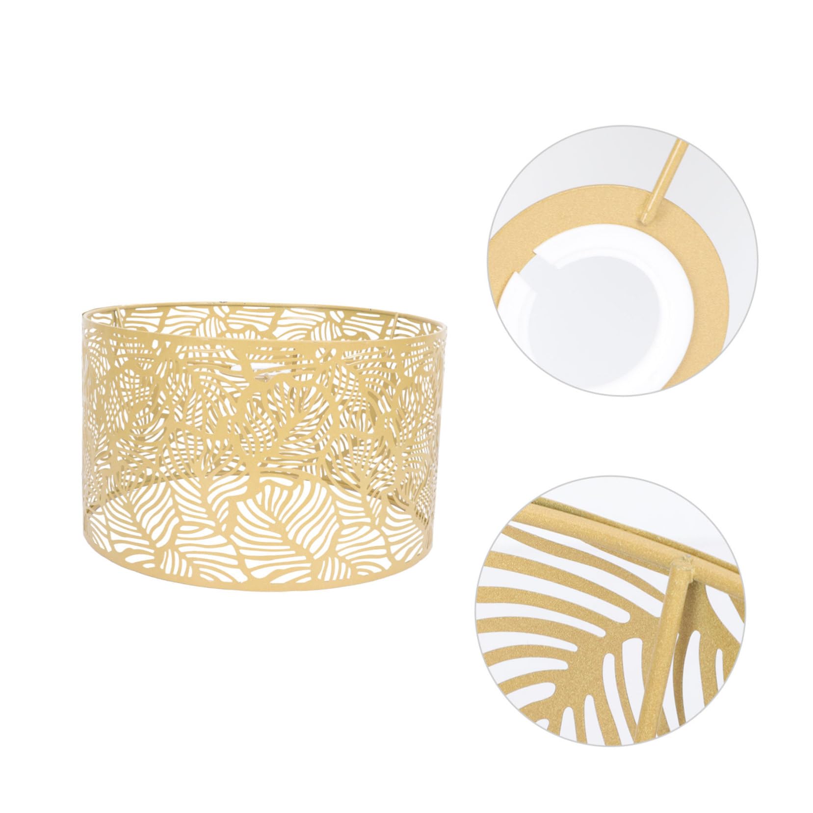 Abat-jour en Fer Creux Motif Feuille E27 E14 pour Pendaison