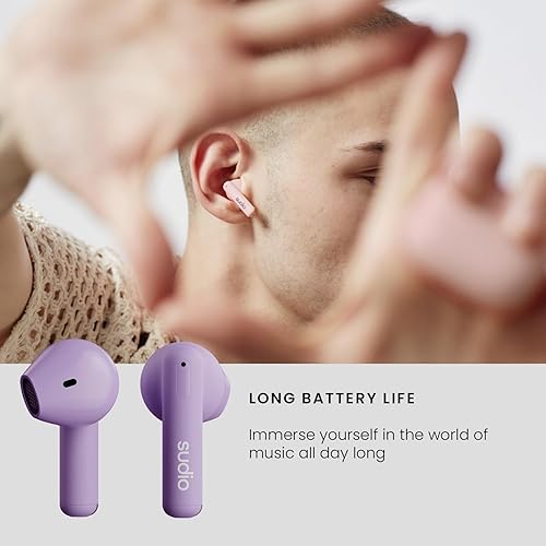 Miniatura 10 de Sudio Auriculares inalámbricos A1 Bluetooth 5.3 con control táctil con estuche de carga inalámbrica, compacto IPX4, impermeable, con micrófono