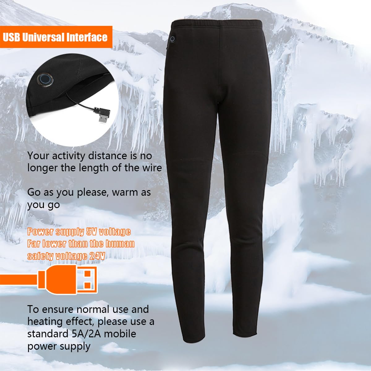 Ropa Interior térmica de 8 Zonas para Mujer con batería Externa de 10 000 mAh, Conjunto de pantalón y Parte Superior con calefacción eléctrica a través de USB