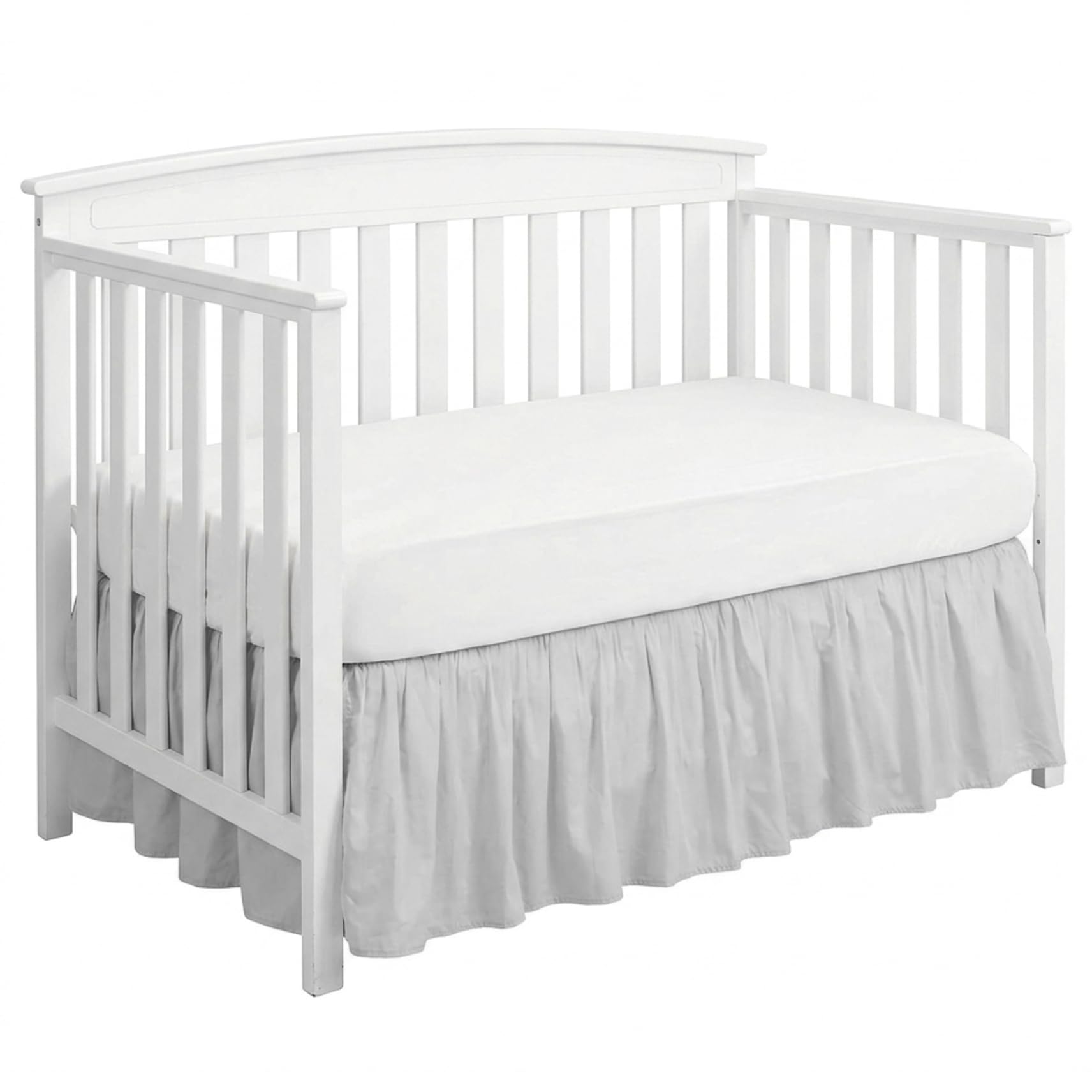 Pesoncarl Crib Bed Skirt 28 x 52 9 inch Baby Crib Skirt with 14 inch Ruffle Drop Polyester-Cotton Cribs Dust Ruffle for Boys Girls Nursery Toddler Bed Light Grey